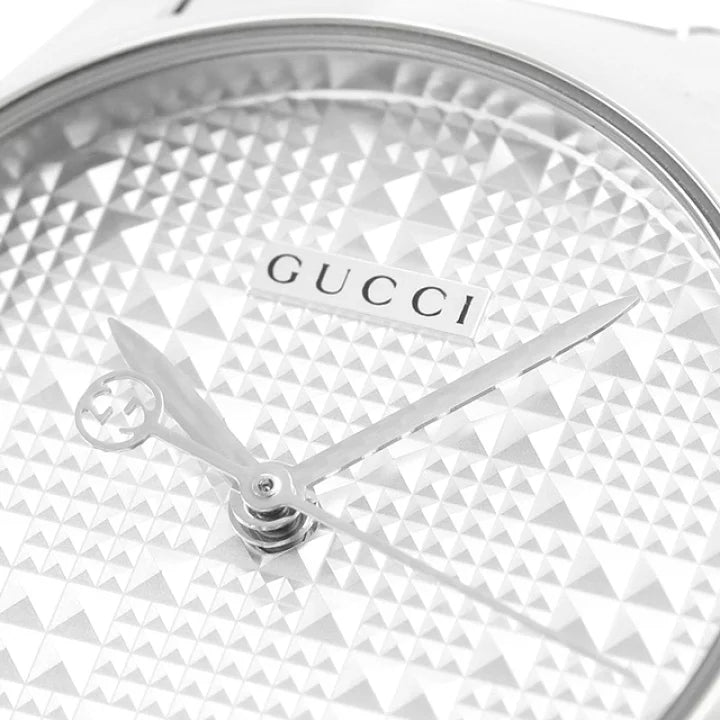 Gucci G Timeless Quartz Silver Dial Silver Steel Strap Watch For Women - YA126551