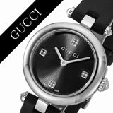 Gucci Diamantissima Quartz Diamonds Black Dial Black Leather Strap Watch for Women - YA141506