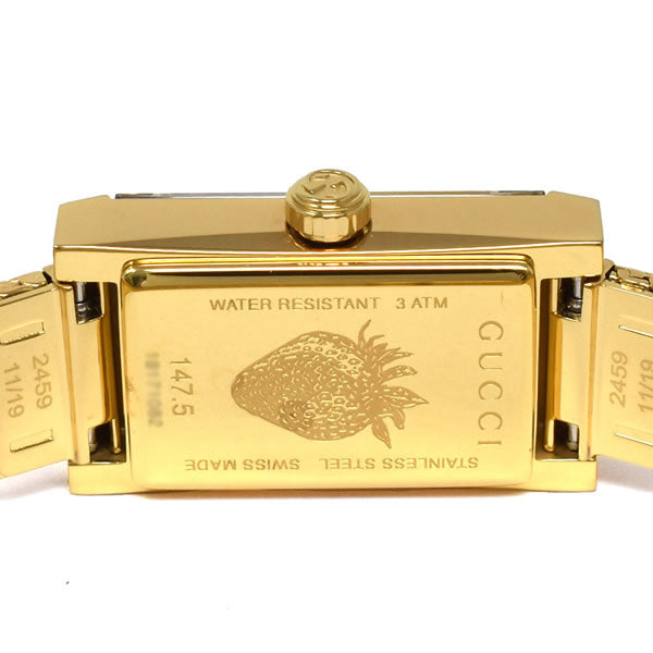 Gucci G Frame Quartz Diamonds White Red Blue Dial Gold Mesh Bracelet Watch For Women - YA147511