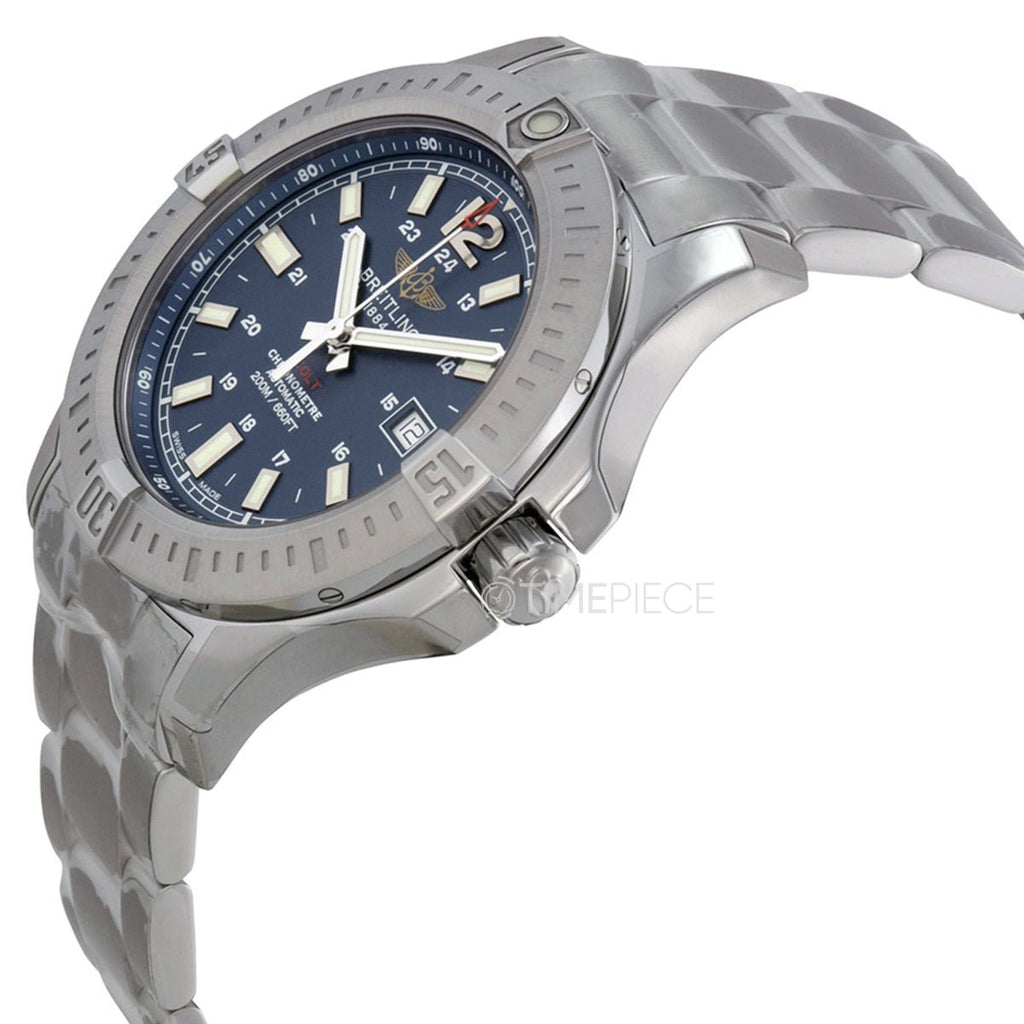 Breitling Colt Automatic 44mm Blue Dial Silver Steel Strap Mens Watch - A1738811/C906/173A
