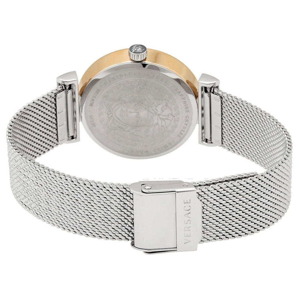 Versace Meander Blue Dial Silver Mesh Bracelet Watch for Women - VELW00520