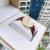 Versace V-Twist Silver Dial Red Leather Strap Watch for for Women - VELS00519