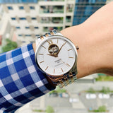Tissot Tradition Powermatic 80 Open Heart Silver Dial Two Tone Steel Strap Watch For Men - T063.907.22.038.01