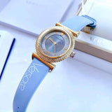 Versace V-Motif Grey Dial Blue Leather Strap Watch for Women - VERE00318