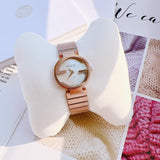 Gucci G Interlocking Mother of Pearl Dial Rose Gold Steel Strap Watch For Women - YA133515