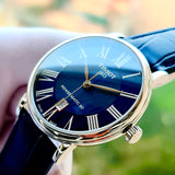 Tissot Carson Premium Powermatic 80 Blue Dial Blue Leather Strap Watch For Men - T122.407.16.043.00