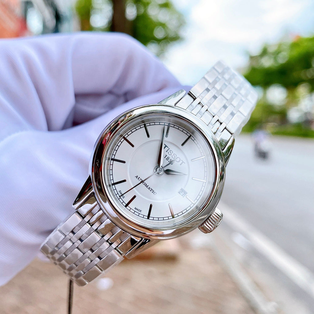 Tissot T Classic Carson Automatic White Dial Silver Steel Strap Watch For Women - T085.207.11.011.00