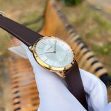 Calvin Klein Minimal White Dial Brown Leather Strap Watch for Men - K3M216G6