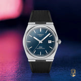 Tissot PRX Powermatic 80 Blue Dial Black Rubber Strap Watch for Men - T137.407.17.041.00