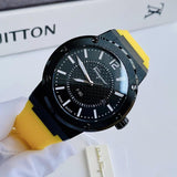 Salvatore Ferragamo F-80 Classic Black Dial Yellow Rubber Strap Watch for Men - SFHY01522