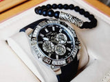 Guess Trophy Multifunction Black Dial Black Rubber Strap Watch for Men - GW0333G1