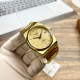 Tissot PRX Powermatic 80 Gold Dial Gold Steel Strap Watch for Men - T137.407.33.021.00