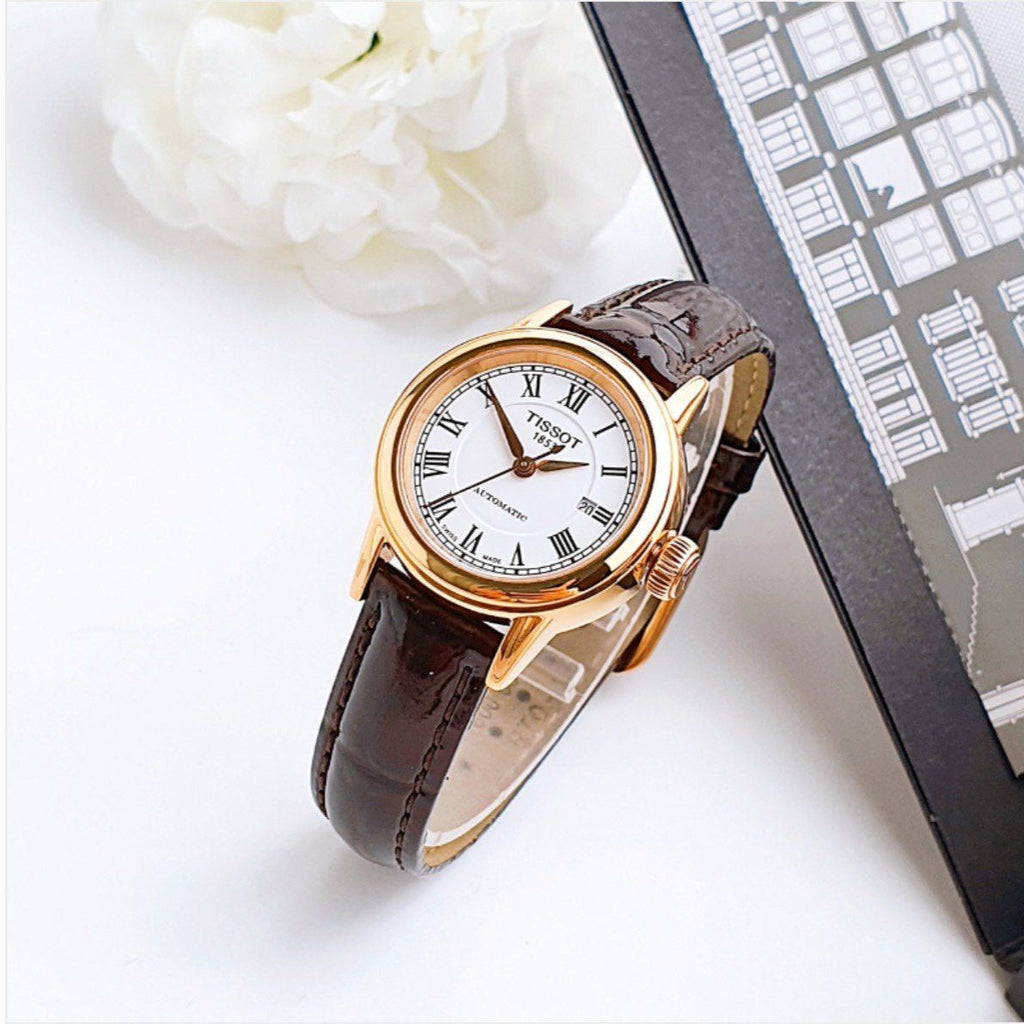 Tissot T Classic Carson White Dial Brown Leather Strap Watch For Women - T085.207.36.013.00