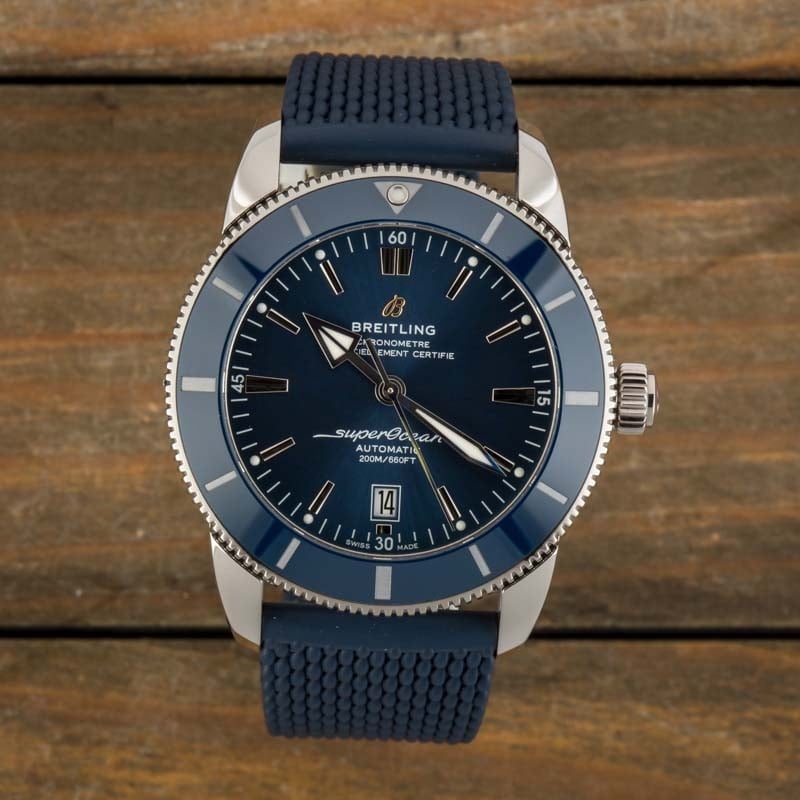 Breitling Superocean Heritage B20 Automatic 46 Blue Dial Blue Mesh Bracelet Watch for Men - AB2020161C1S1