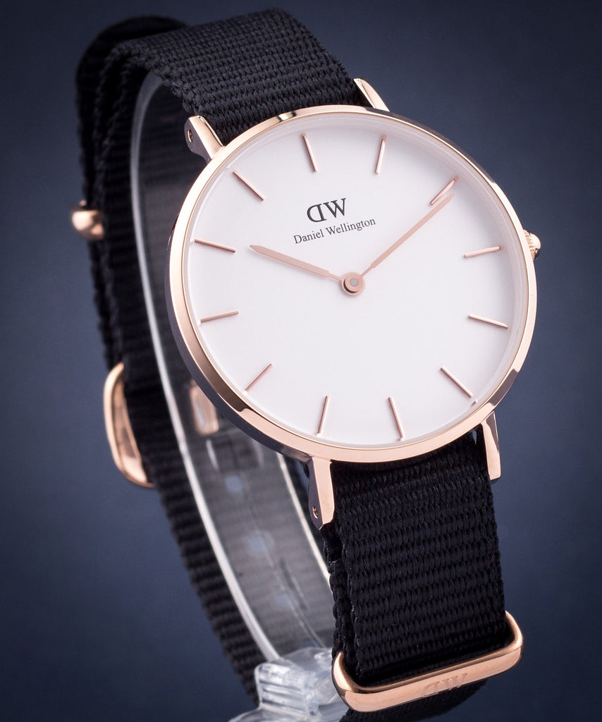 Daniel Wellington Classic Petite Cornwall White Dial Green NATO Strap Watch For Women - DW00100253