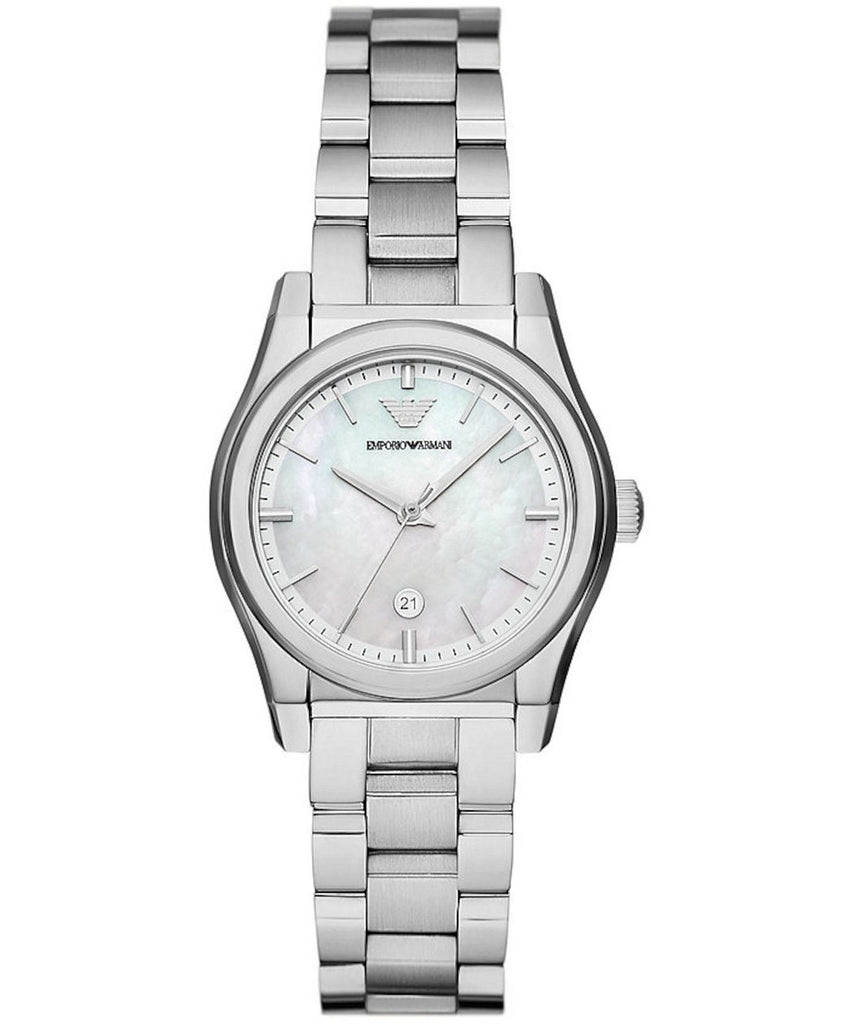 Emporio Armani Federica Mother of Pearl Dial Silver Steel Strap Watch For Women - AR11557