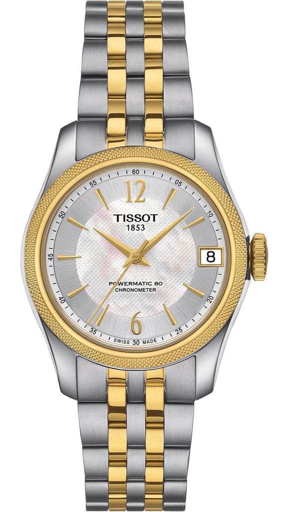 Tissot Ballade Powermatic 80 Mother of Pearl Silver Dial Two Tone Steel Strap Watch For Women - T108.208.22.117.00