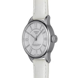 Tissot Chemin Des Tourelles Powermatic 80 Lady White Dial White Leather Strap Watch For Women - T099.207.16.116.00