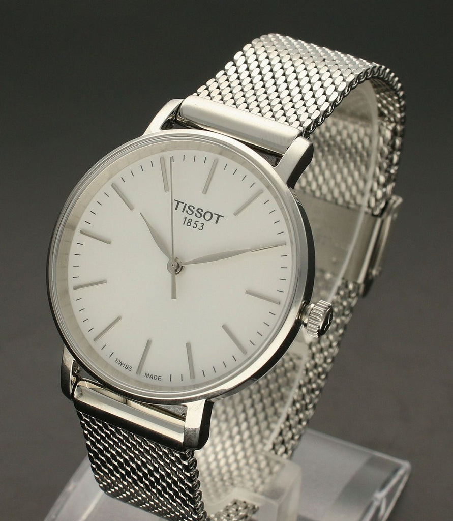 Tissot Everytime Lady Silver Dial Silver Mesh Bracelet Watch for Women - T143.210.11.011.00