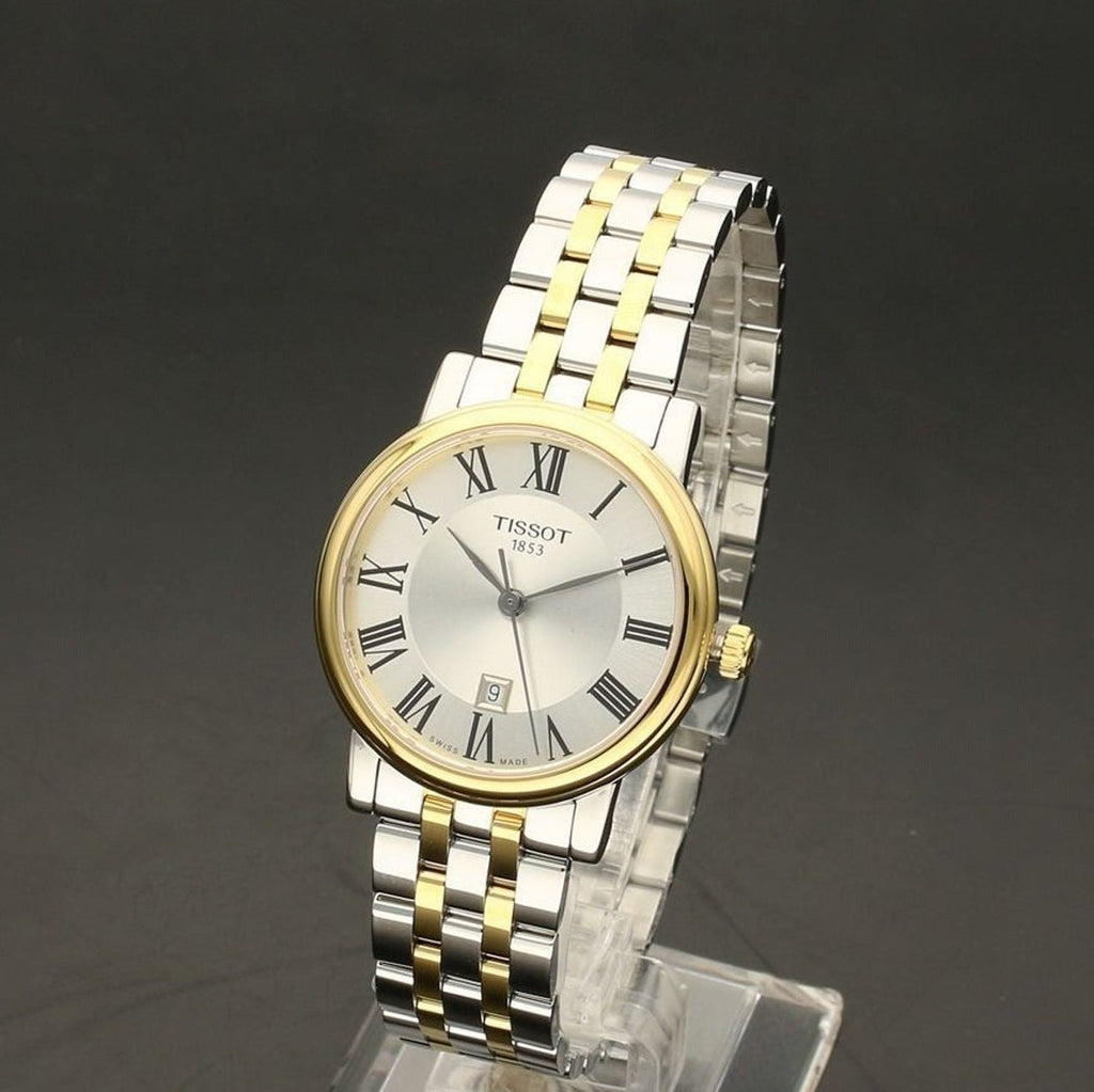 Tissot T Classic Carson Lady Premium Silver Dial Two Tone Steel Strap Watch For Women - T122.210.22.033.00
