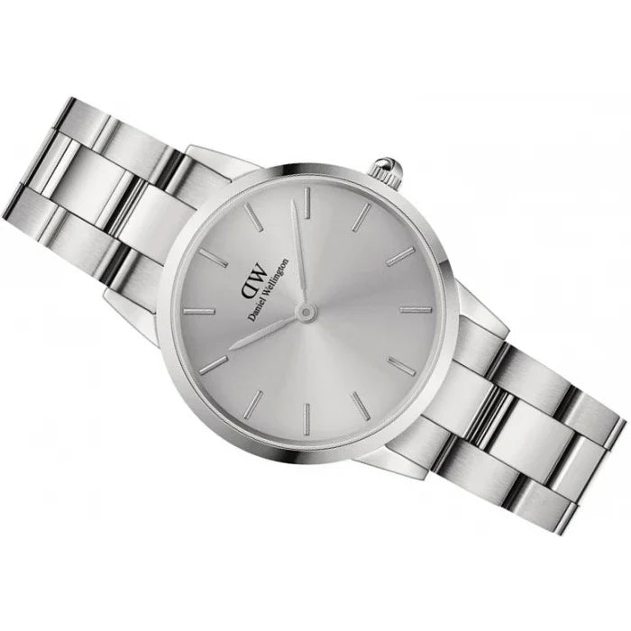 Daniel Wellington Iconic Link Unitone Silver Dial Silver Steel Strap Watch For Women - DW00100402
