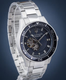 Maserati SFIDA Automatic Skeleton Blue Dial Silver Steel Strap Watch For Men - R8823140007