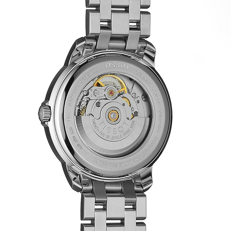 Tissot Automatics III Day Date White Dial Silver Steel Strap Watch For Men - T065.430.11.031.00