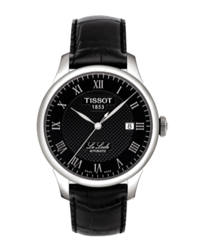 Tissot T Classic Le Locle Automatic Black Dial Black Leather Strap Watch For Men - T41.1.423.53
