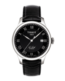 Tissot T Classic Le Locle Automatic Black Dial Black Leather Strap Watch For Men - T41.1.423.53