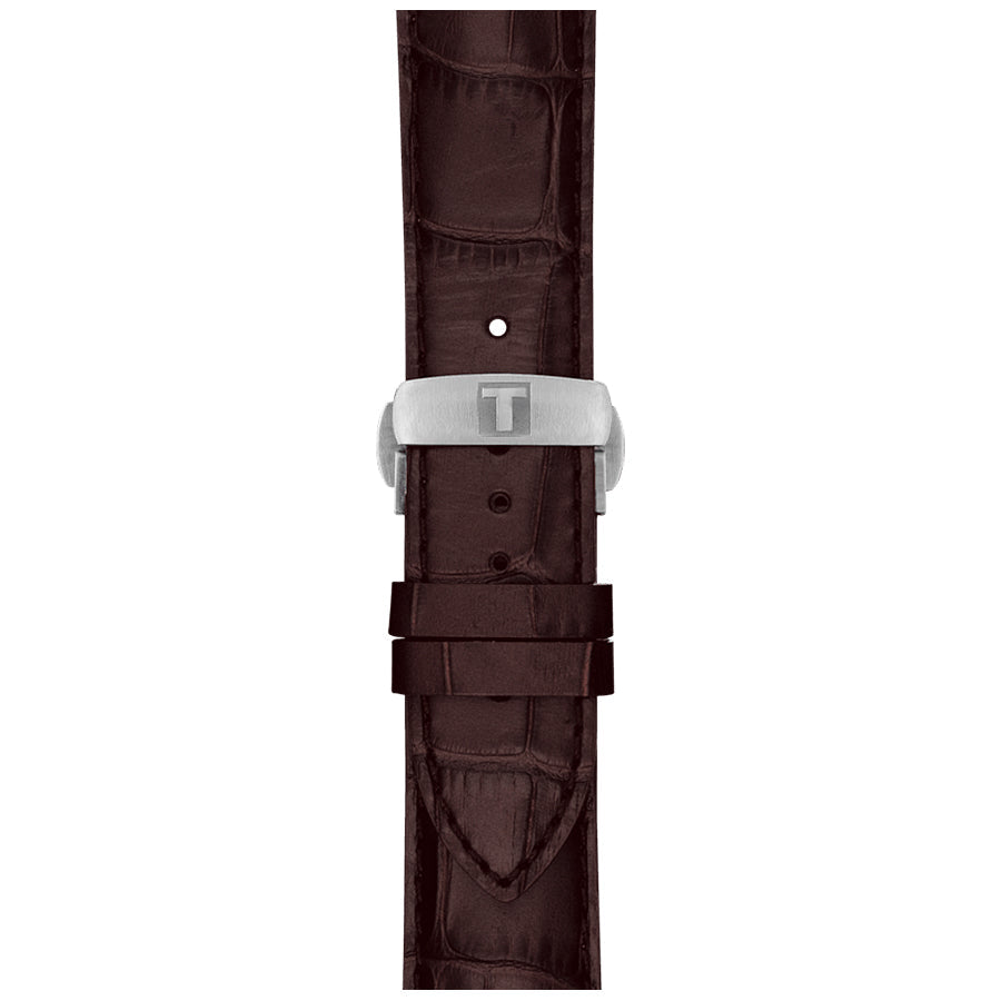 Tissot Luxury Powermatic 80 Silver Dial Brown Leather Strap Watch For Men - T086.407.16.031.00