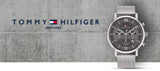 Tommy Hilfiger Evan Grey Dial Silver Mesh Bracelet Watch for Men - 1710396