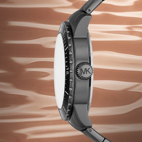 Michael Kors Cunningham Chronograph Black Dial Black Steel Strap Watch For Men - MK7157