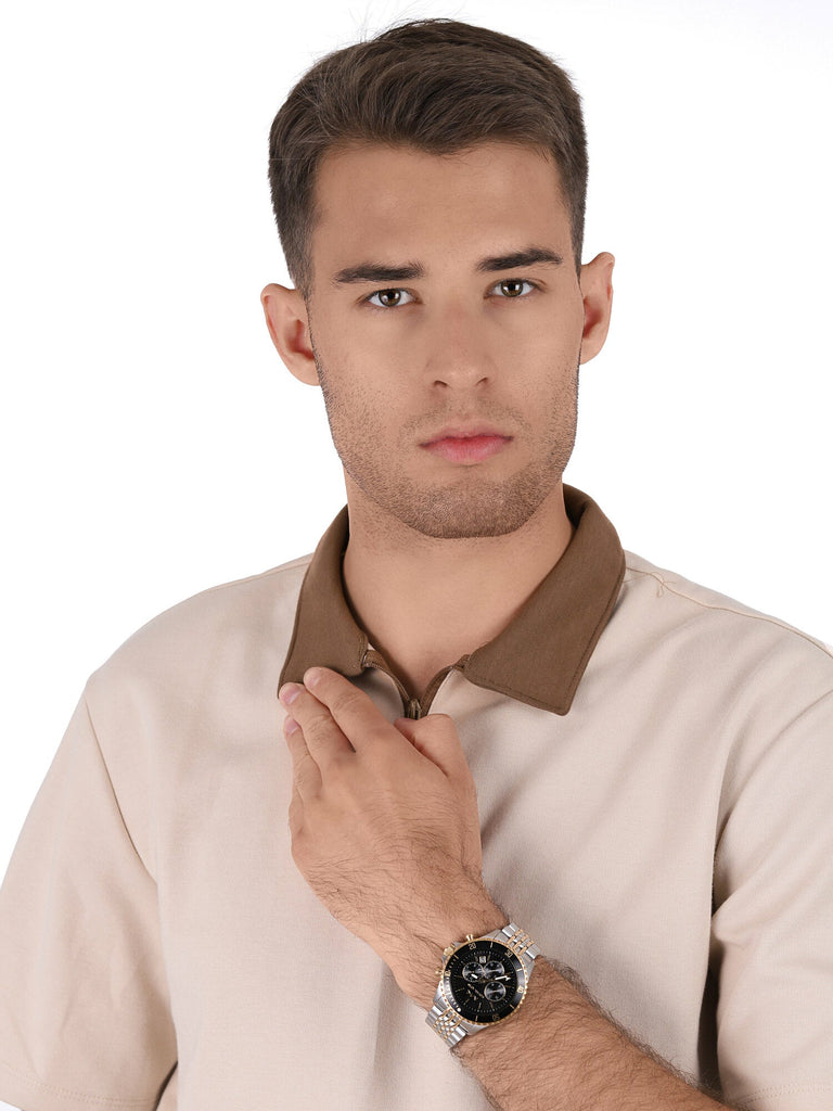 Michael Kors Bayville Chronograph Black Dial Two Tone Steel Strap Watch For Women - MK8872