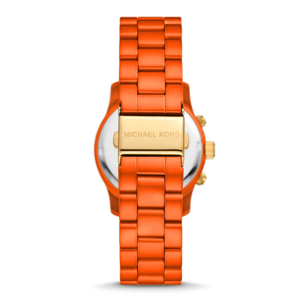 Michael Kors Runway Chronograph Limited Edition Orange Dial Orange Steel Strap Watch for - MK7477LE