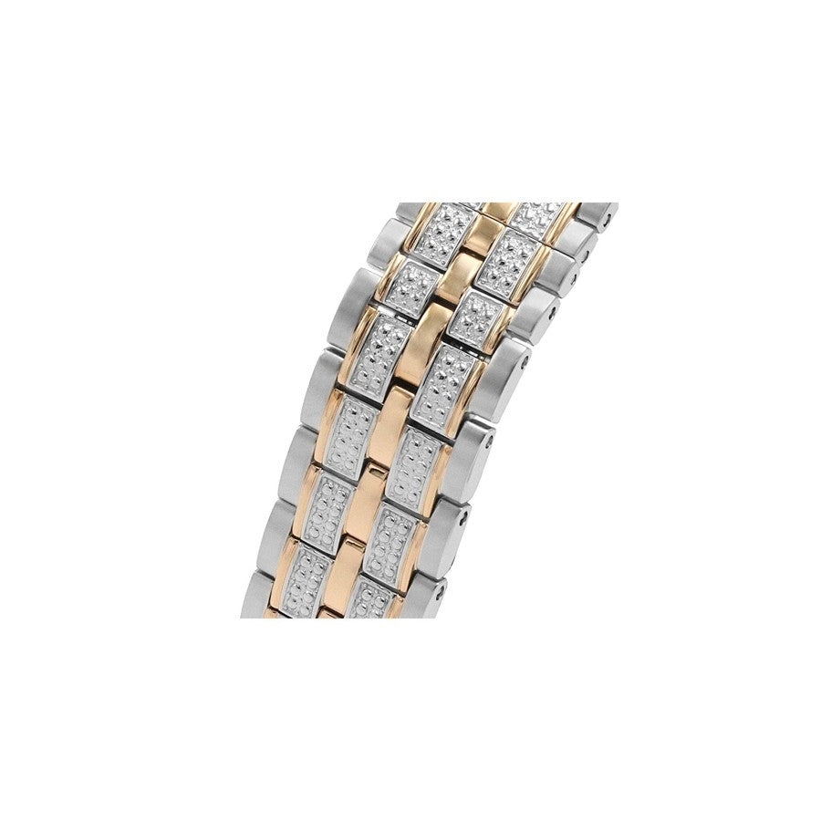 Bulova Octova Crystal Silver Dial Two Tone Steel Strap Watch for Men - 98C133