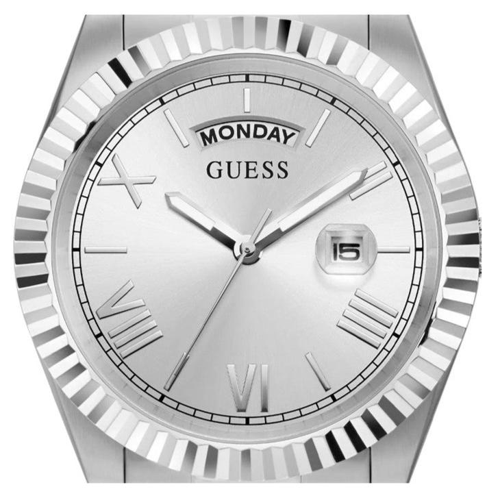 Guess Connoisseur Silver Dial Silver Steel Strap Watch for Men - GW0265G6