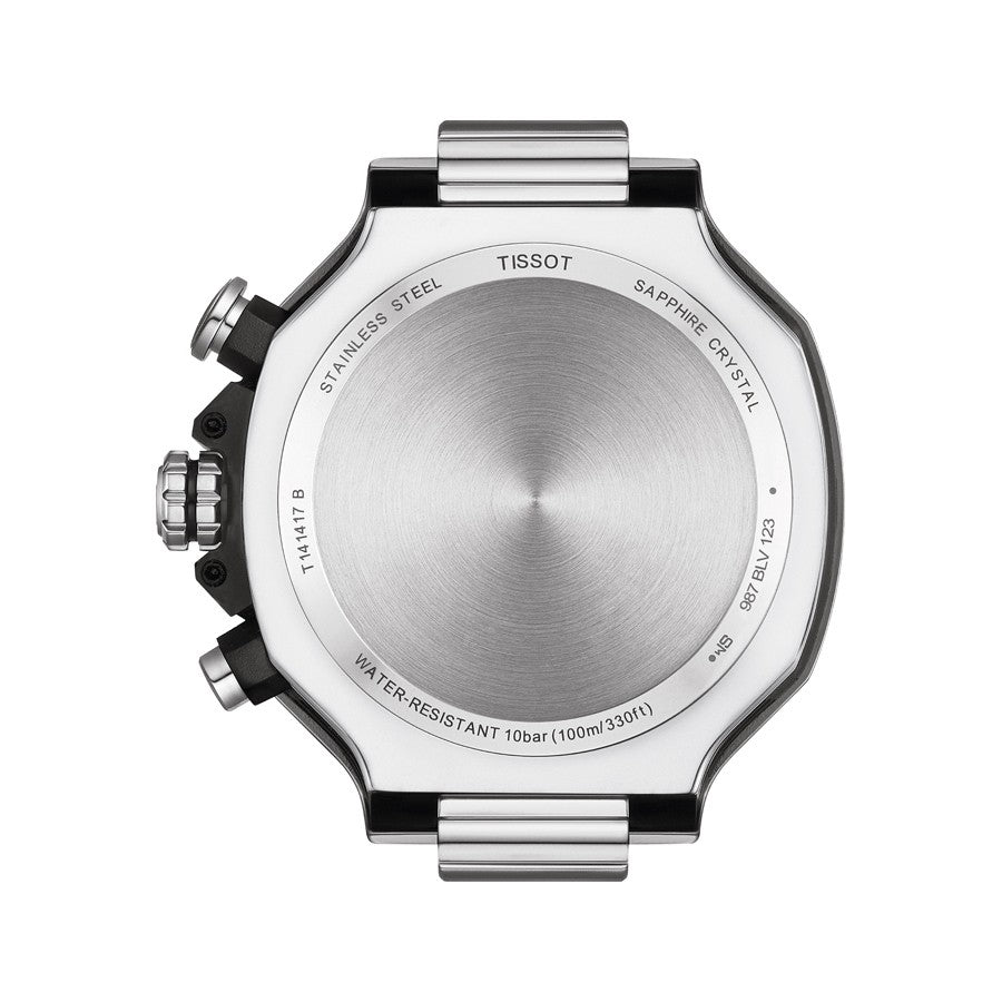 Tissot T Race Chronograph White Dial Black Rubber Strap Watch For Men - T141.417.17.011.00