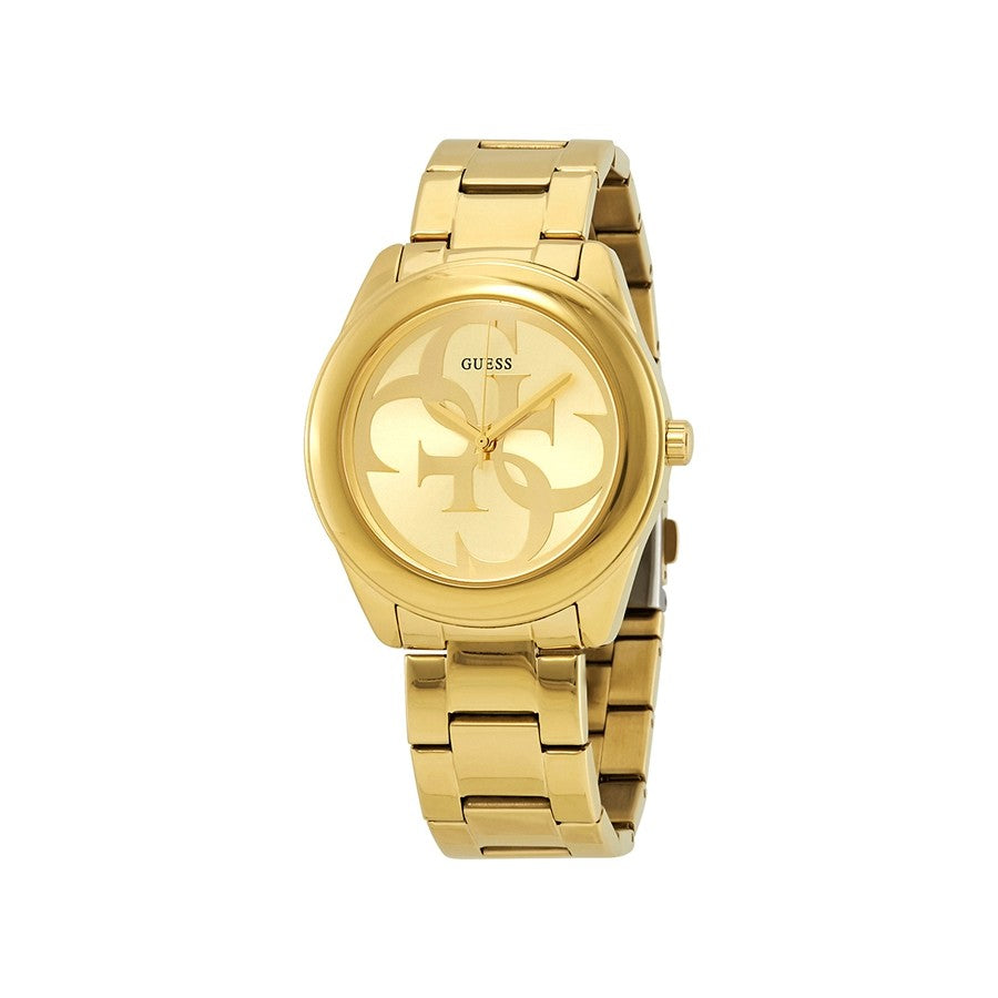 Guess G-Twist Gold Dial Gold Steel Strap Watch for Women - W1082L2