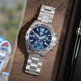 Tag Heuer Formula 1 Chronograph Blue Dial Silver Steel Strap Watch for Men - CAZ101K.BA0842