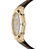 Salvatore Ferragamo F-80 Classic Silver Dial Brown Leather Strap Watch for Men - SFDT00419
