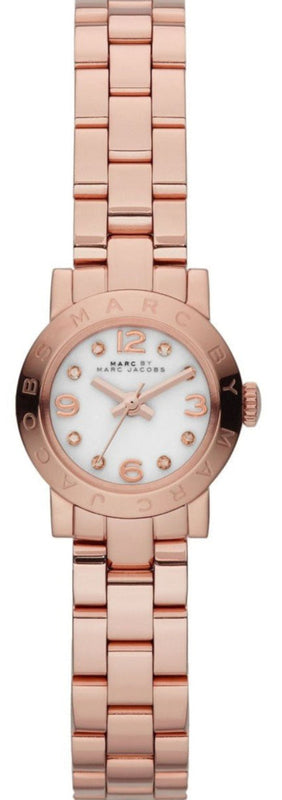Marc Jacobs Amy White Dial Rose Gold Steel Strap Watch for Women - MBM8613