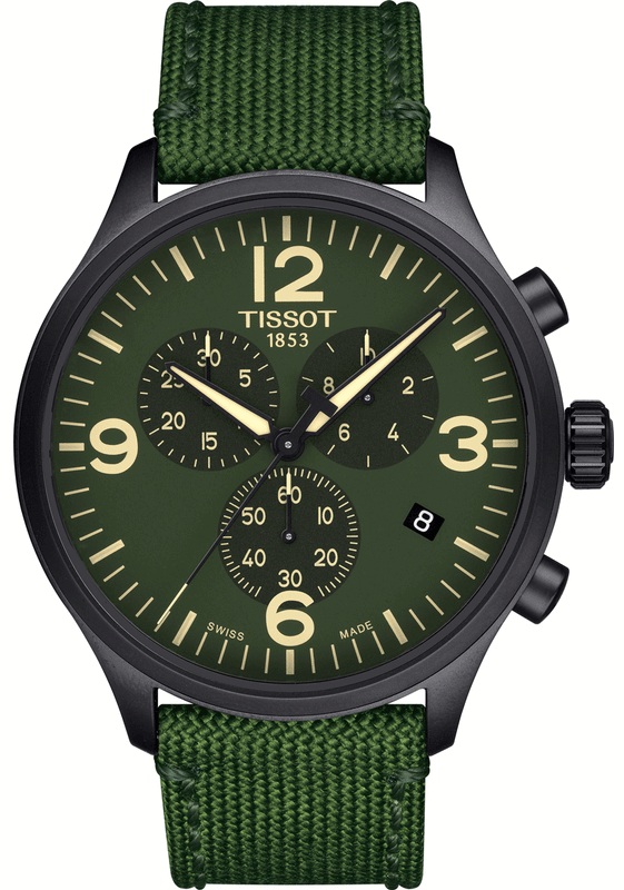 Tissot Chrono XL Green Dial Green NATO Strap Watch For Men - T116.617.37.097.00