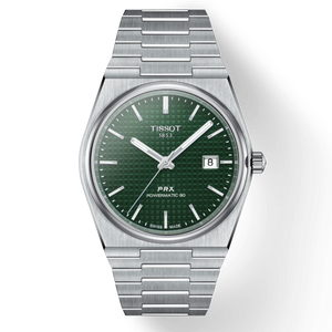 Tissot PRX Powermatic 80 Green Dial Silver Steel Strap Watch For Men - T137.407.11.091.00