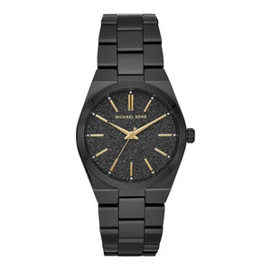Michael Kors Channing Quartz Black Dial Black Steel Strap Watch For Women - MK6625
