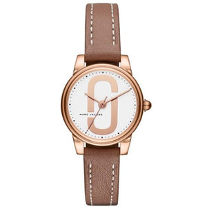 Marc Jacobs Corie White Dial Brown Leather Strap Watch for Women - MJ1581