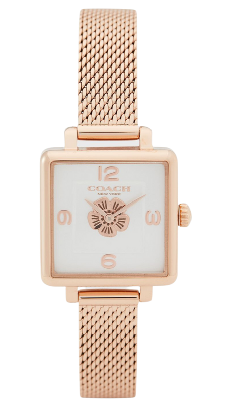 Coach Cass White Dial Rose Gold Mesh Bracelet Watch for Women - 14503698