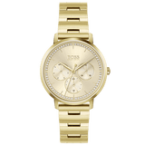 Hugo Boss Prima Gold Dial Gold Steel Strap Watch for Women - 1502572