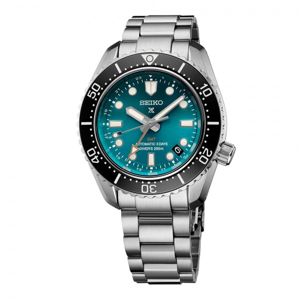 Seiko Prospex Diver Automatic Turquoise Dial Silver Steel Strap Watch for Men - SPB475J1