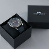 Coach Kent Grey Dial Blue Leather Strap Watch for Men - 14602558