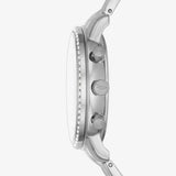 Fossil Neutra Chronograph Silver Dial Silver Steel Strap Watch for Women - ES5217